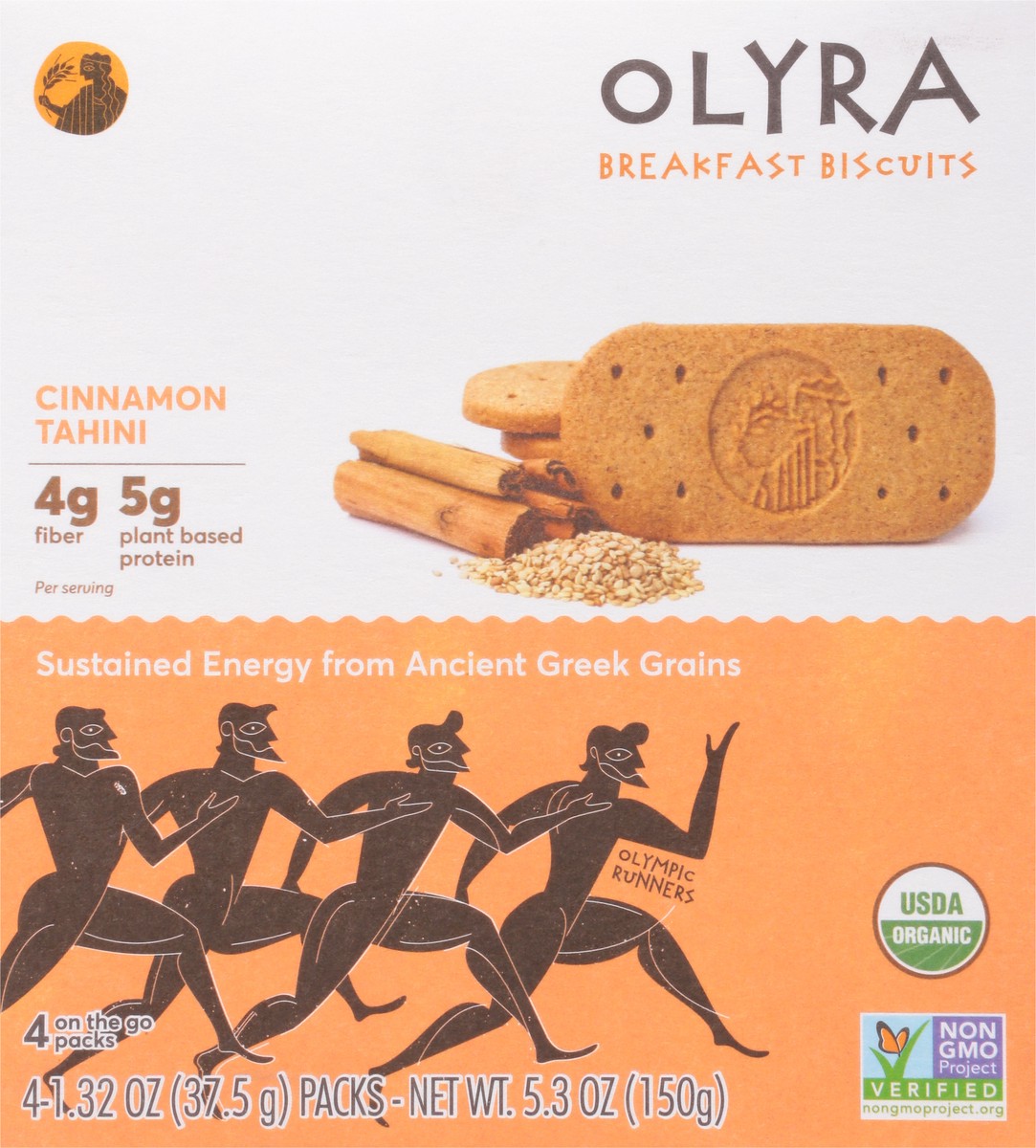 slide 9 of 13, Olyra Breakfast Biscuits, Organic, Cinnamon Tahini, On The Go, 4 Packs, Box, 4 ct