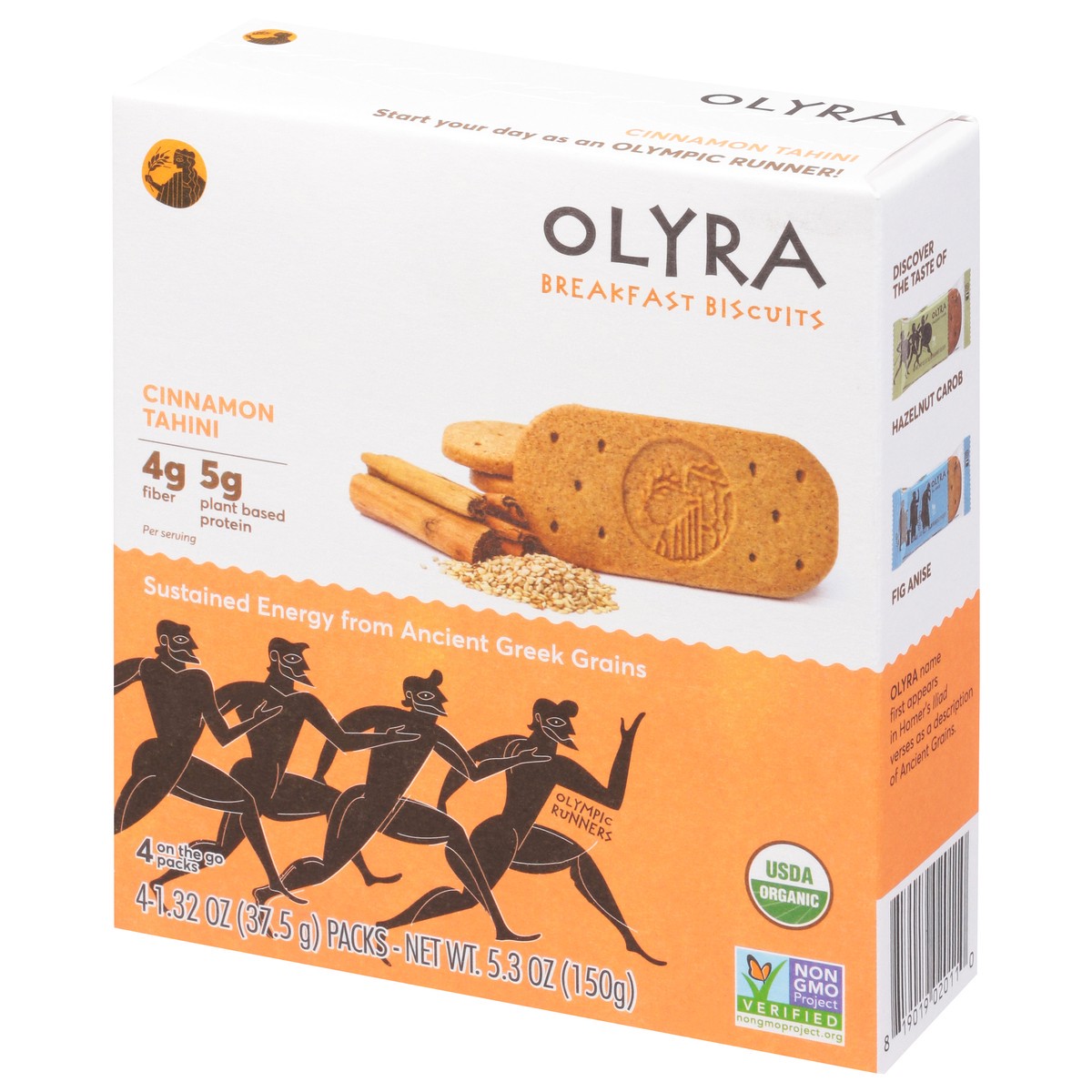 slide 6 of 13, Olyra Breakfast Biscuits, Organic, Cinnamon Tahini, On The Go, 4 Packs, Box, 4 ct