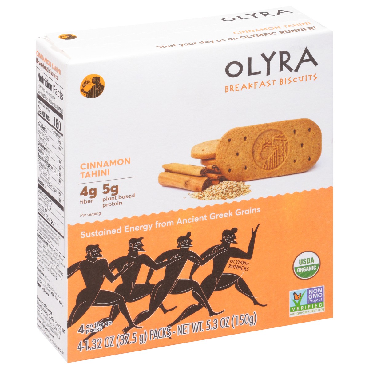 slide 8 of 13, Olyra Breakfast Biscuits, Organic, Cinnamon Tahini, On The Go, 4 Packs, Box, 4 ct