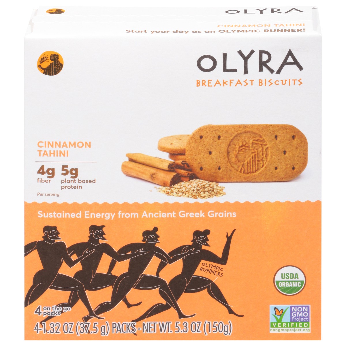 slide 2 of 13, Olyra Breakfast Biscuits, Organic, Cinnamon Tahini, On The Go, 4 Packs, Box, 4 ct