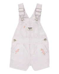 Oshkosh Baby Floral Striped Shortalls - Purple Purple 18M