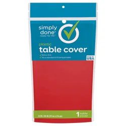 Simply Done Red Solid Plastic Table Cover 1 Each