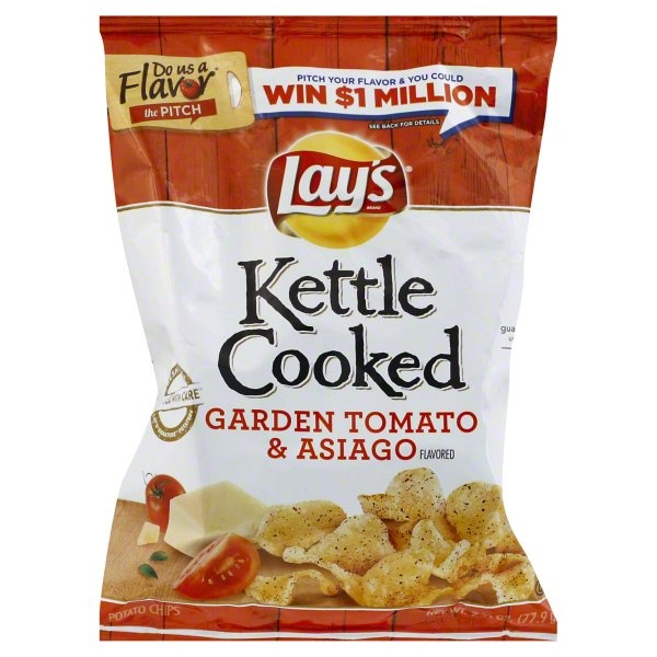 slide 1 of 3, Lay's Kettle Cooked Garden Tomato & Asiago Flavored Potato Chips, 2.75 oz