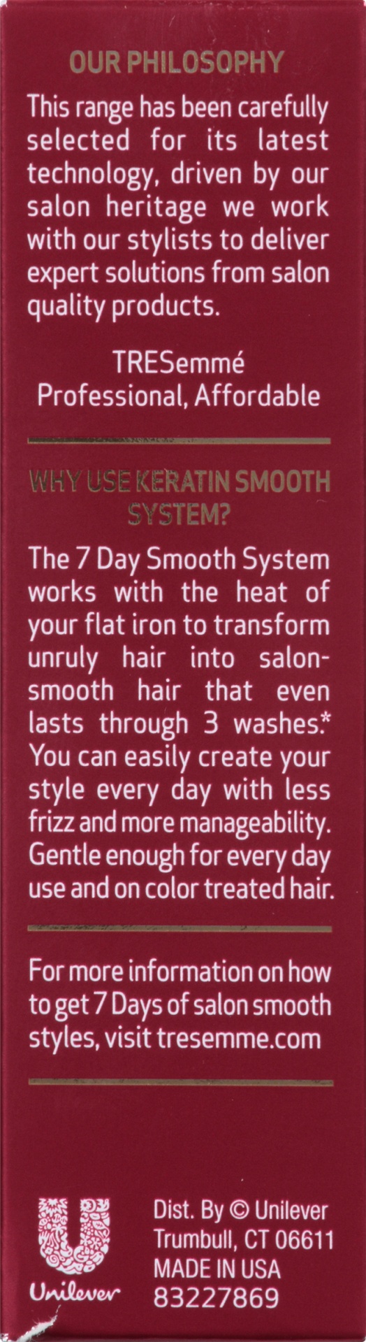 slide 4 of 7, TRESemmé Expert Selection Keratin Smooth 7 Day Smooth Control Starter Set, 1 fl oz oz shampoo 1 fl oz oz. conditioner 0.5 fl ozoz