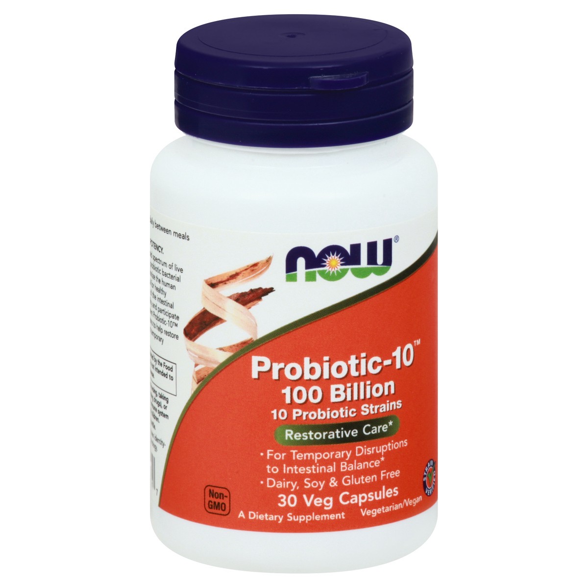 slide 5 of 9, NOW Probiotic-10™ 100 Billion - 30 Veg Capsules, 30 ct