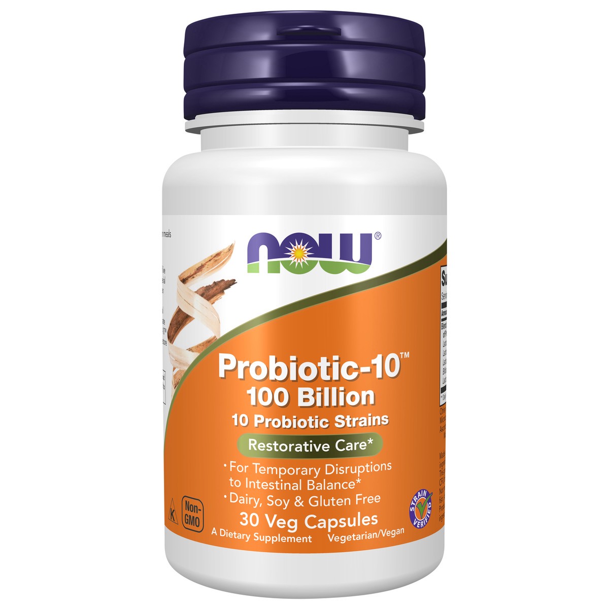 slide 1 of 9, NOW Probiotic-10™ 100 Billion - 30 Veg Capsules, 30 ct