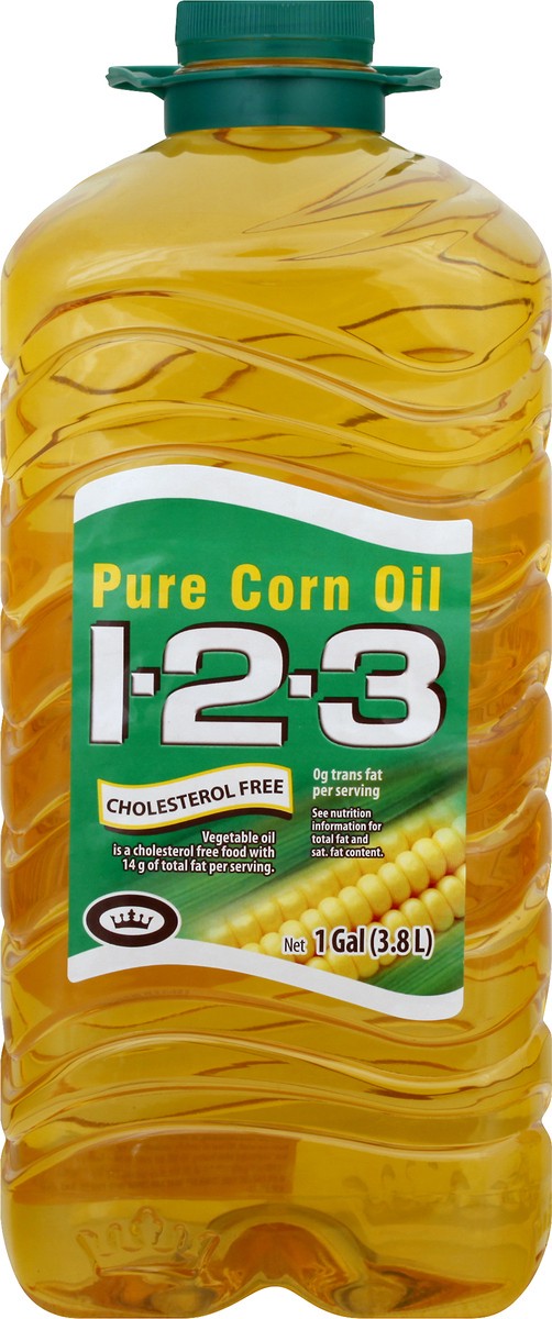 slide 2 of 13, 1-2-3 Pure Corn Oil 1 gl, 128 oz