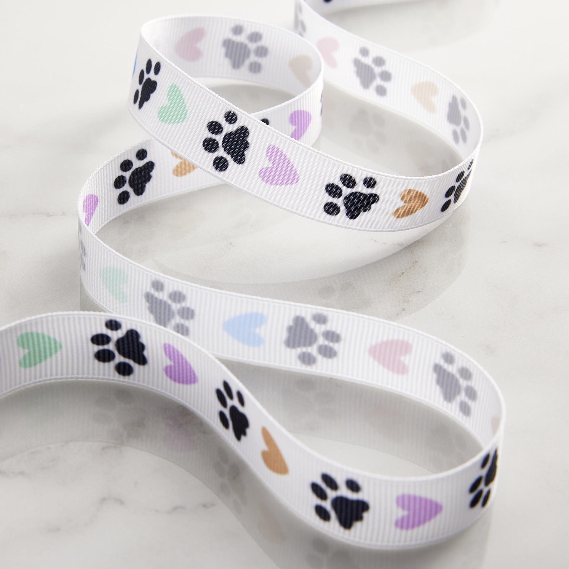 slide 3 of 4, 5/8" X 7yd. Grosgrain Paw Print Ribbon By Celebrate It, 5/8 in x 7 yd