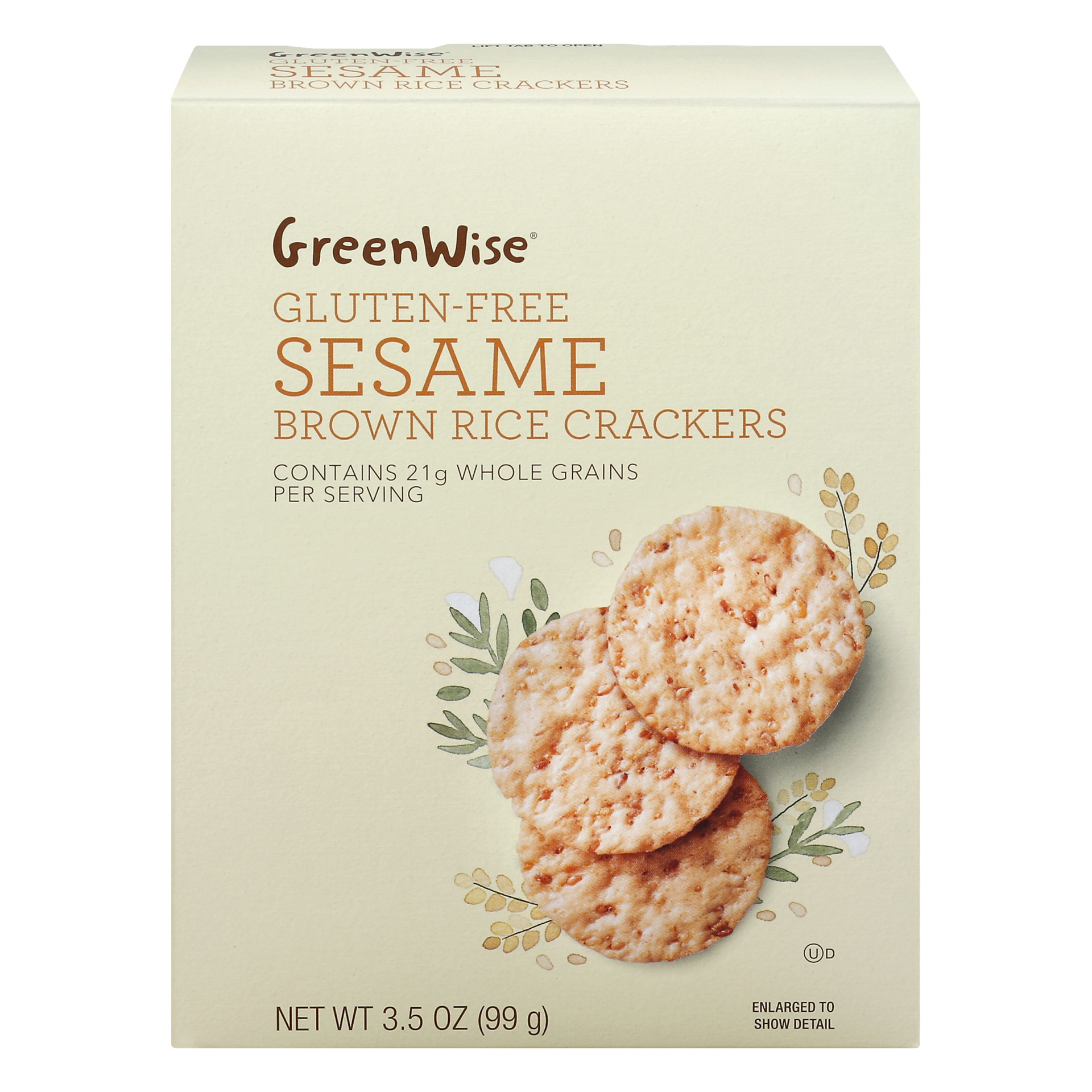 slide 1 of 1, GreenWise Gluten-Free Sesame Brown Rice Crackers - 3.5 oz, 3.5 oz
