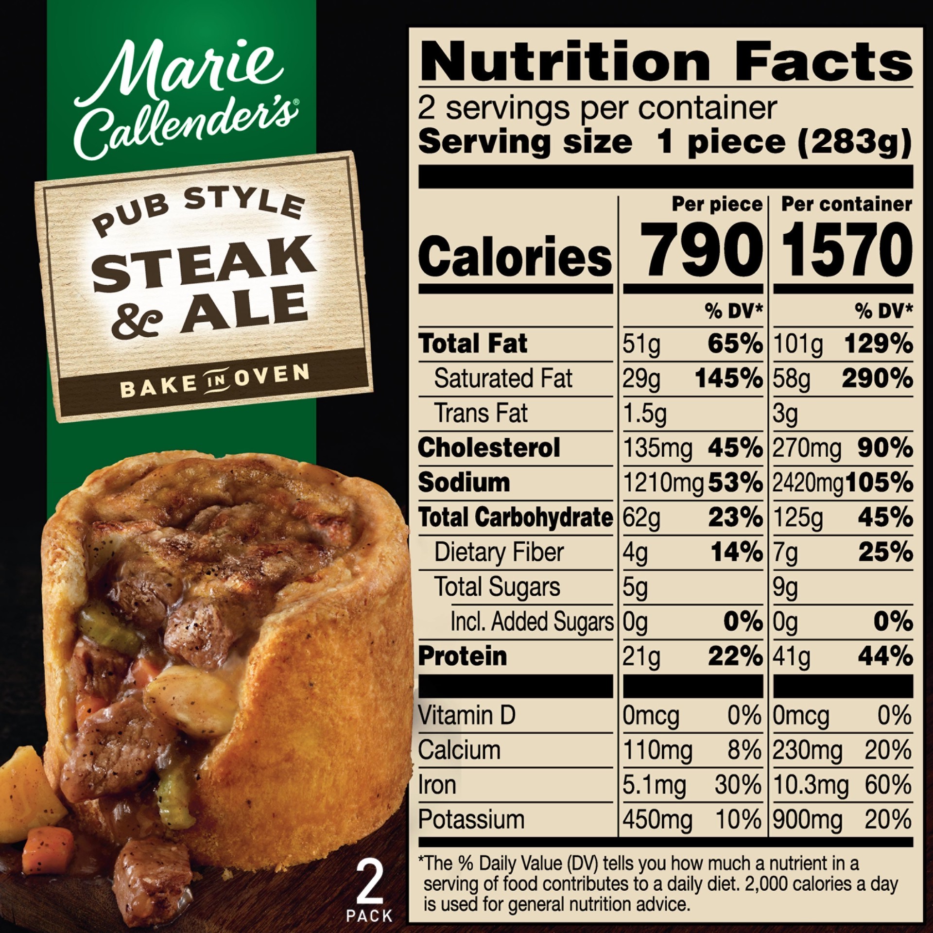 slide 3 of 5, Marie Callender's Pub Style Steak & Ale 2 ea, 2 ct