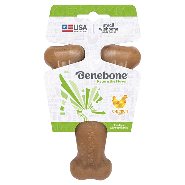 slide 1 of 1, Benebone Rotisserie Chicken Mini Wishbone Chew Toy, SM