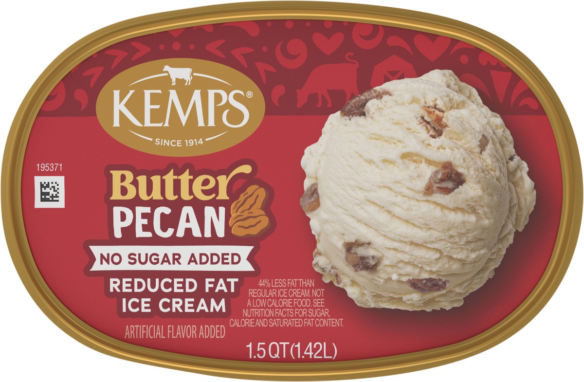 slide 13 of 14, Kemps No Sugar Added Old Fashioned Butter Pecan Reduced Fat Ice Cream, 1.5 qt