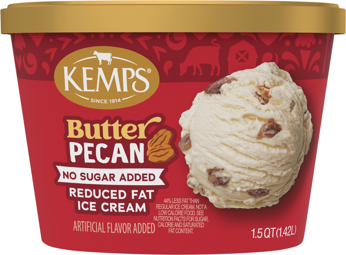 slide 10 of 14, Kemps No Sugar Added Old Fashioned Butter Pecan Reduced Fat Ice Cream, 1.5 qt