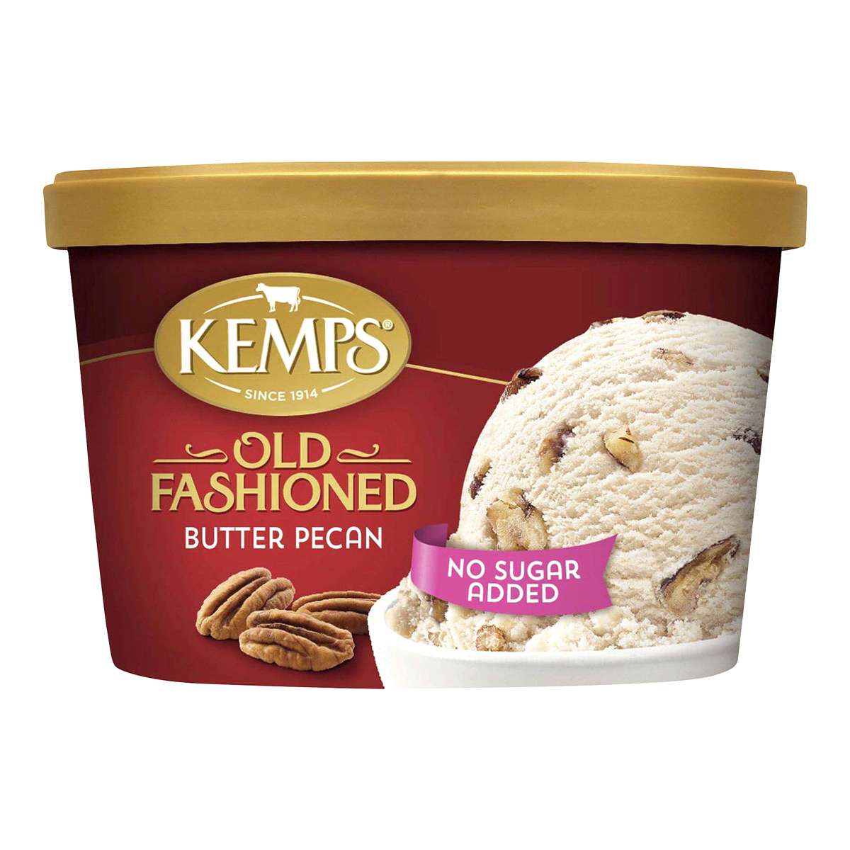 slide 1 of 1, Kemps No Sugar Added Old Fashioned Butter Pecan Reduced Fat Ice Cream, 1.5 qt