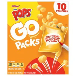 Froot Loops Kellogg''s Corn Pops Go Packs Cereal, Kids Snacks, Lunch Snacks, Original, 9.5oz Box (10 Pouches)