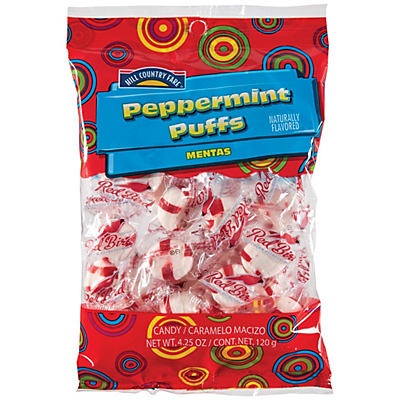 slide 1 of 1, Hill Country Fare Red Bird Peppermint Puffs, 4.25 oz