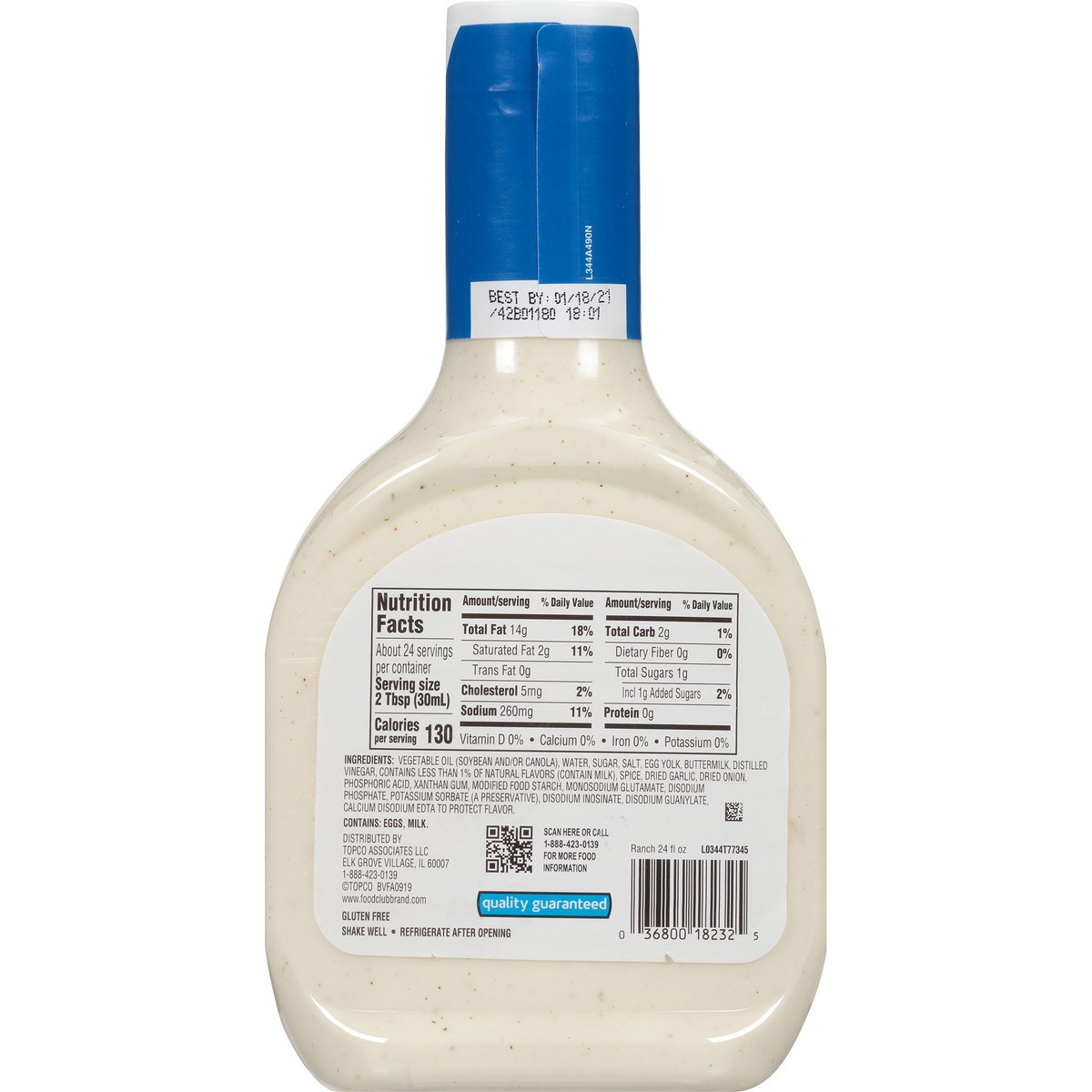 slide 3 of 9, Food Club Ranch Dressing, 24 fl oz