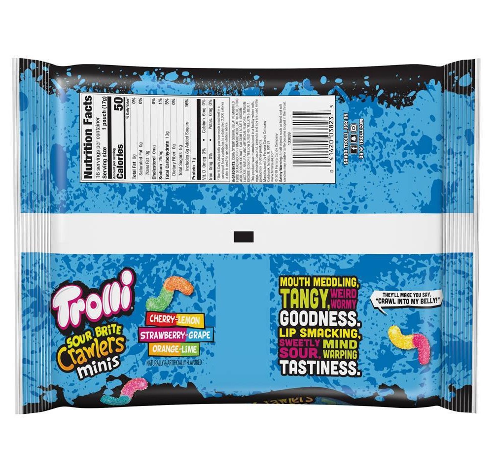 slide 2 of 3, Trolli Sour Brite Crawlers Halloween Minis, 9.6 oz