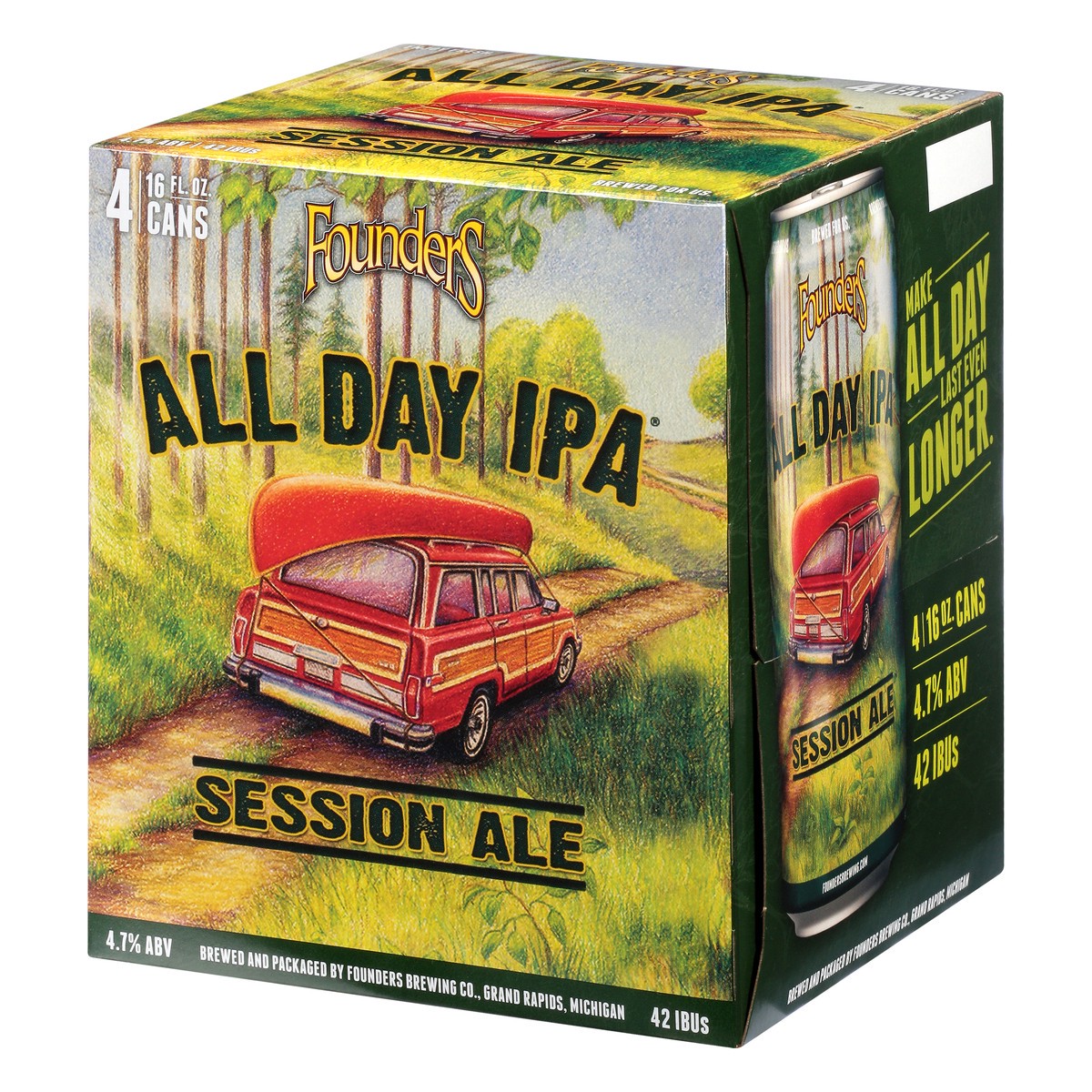 slide 5 of 9, Founders Brewing Co. All Day IPA, 4 Pack, 16 fl oz can, 4.7% ABV, 12 fl oz