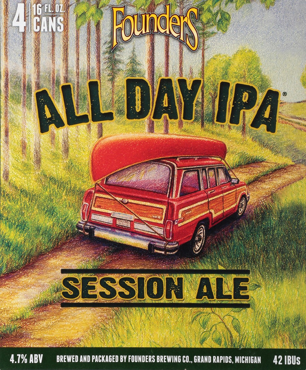 slide 6 of 9, Founders Brewing Co. All Day IPA, 4 Pack, 16 fl oz can, 4.7% ABV, 12 fl oz