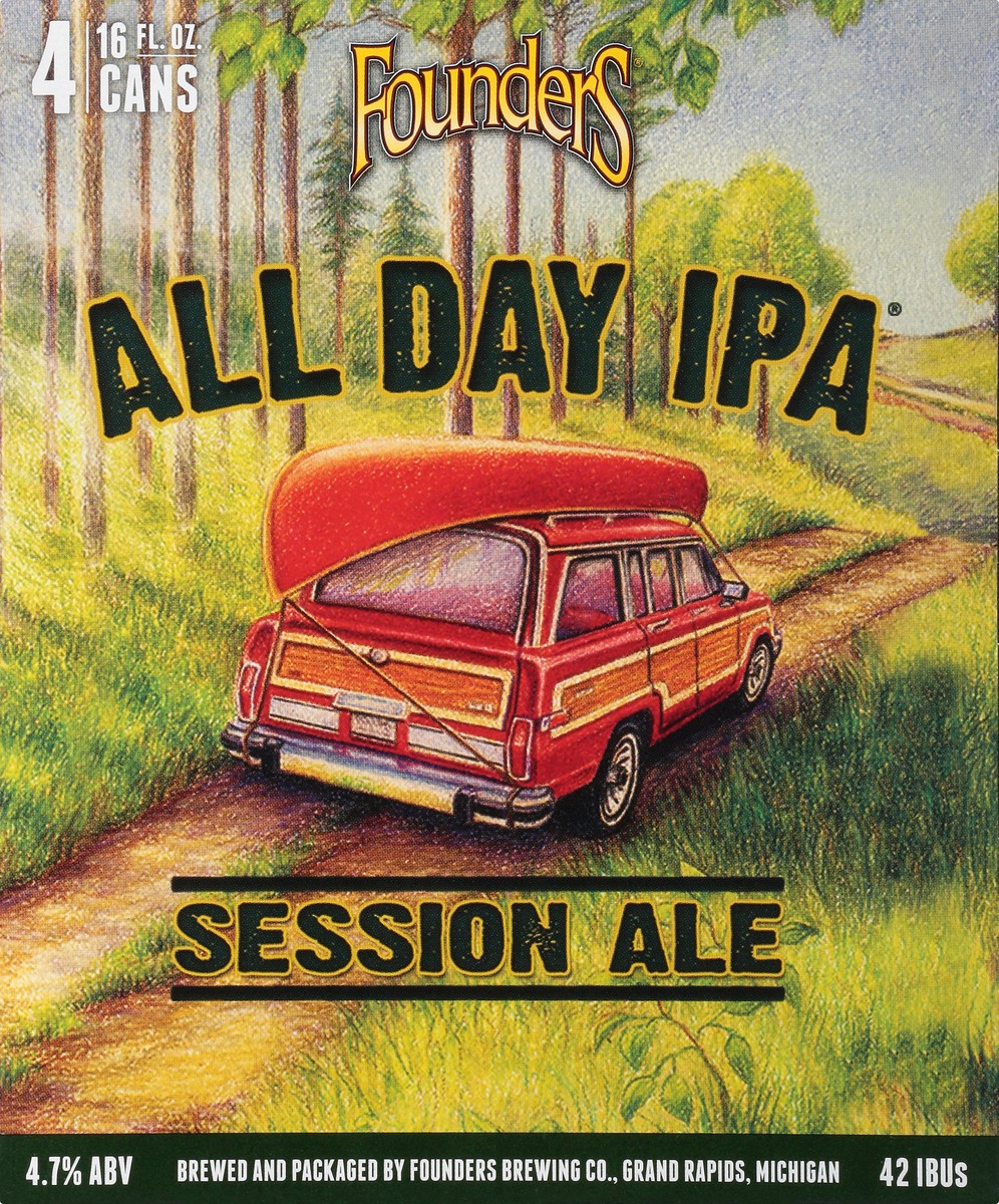 slide 9 of 9, Founders Brewing Co. All Day IPA, 4 Pack, 16 fl oz can, 4.7% ABV, 12 fl oz