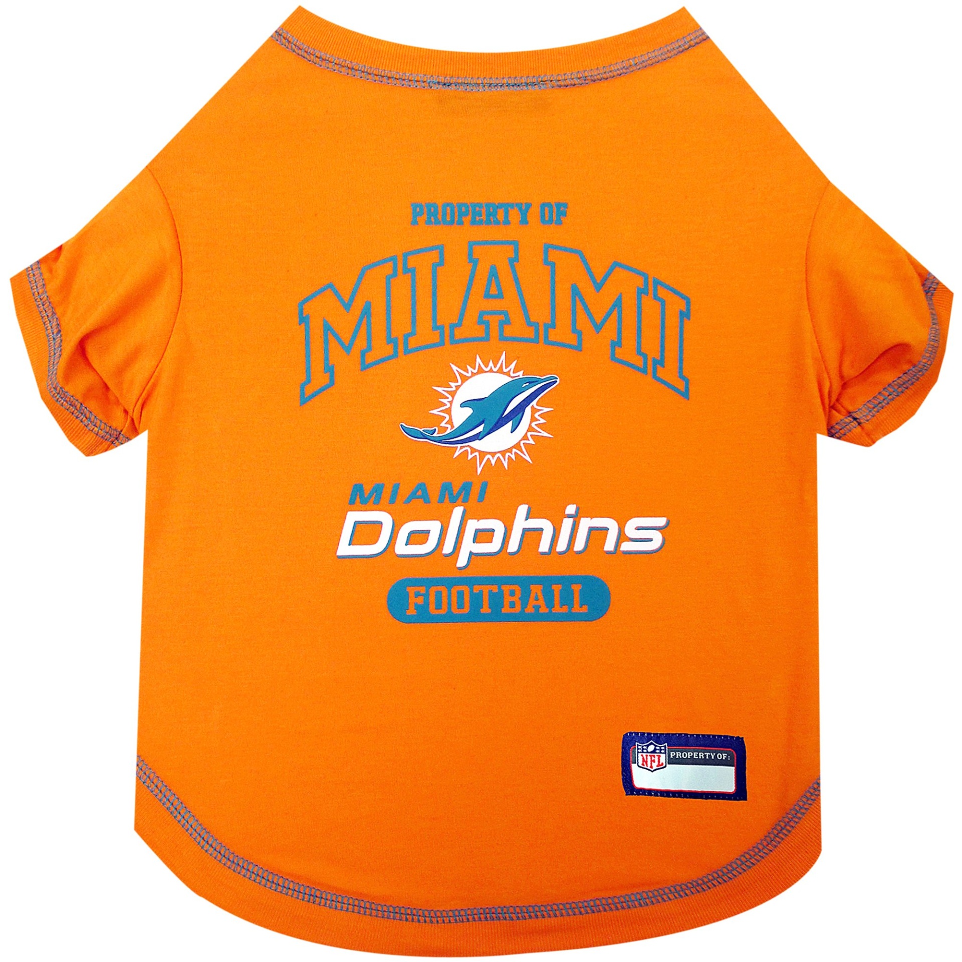 slide 1 of 1, Pets First Miami Dolphins T-Shirt, MED