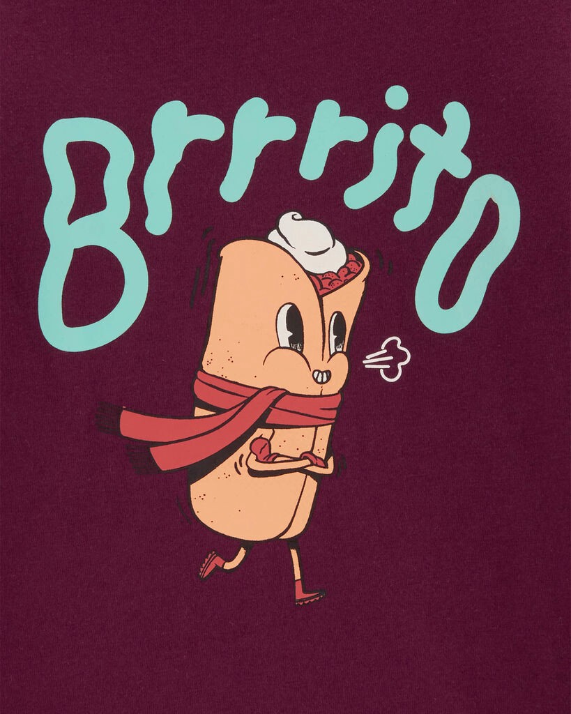 slide 2 of 2, Oshkosh Toddler Burrito Long-Sleeve Graphic Tee Burgundy 2T, 1 ct