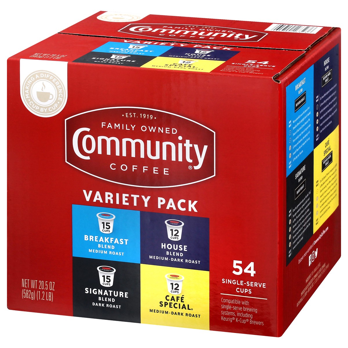 slide 5 of 12, Community Coffee Variety Pack - 54 ct, 54 ct