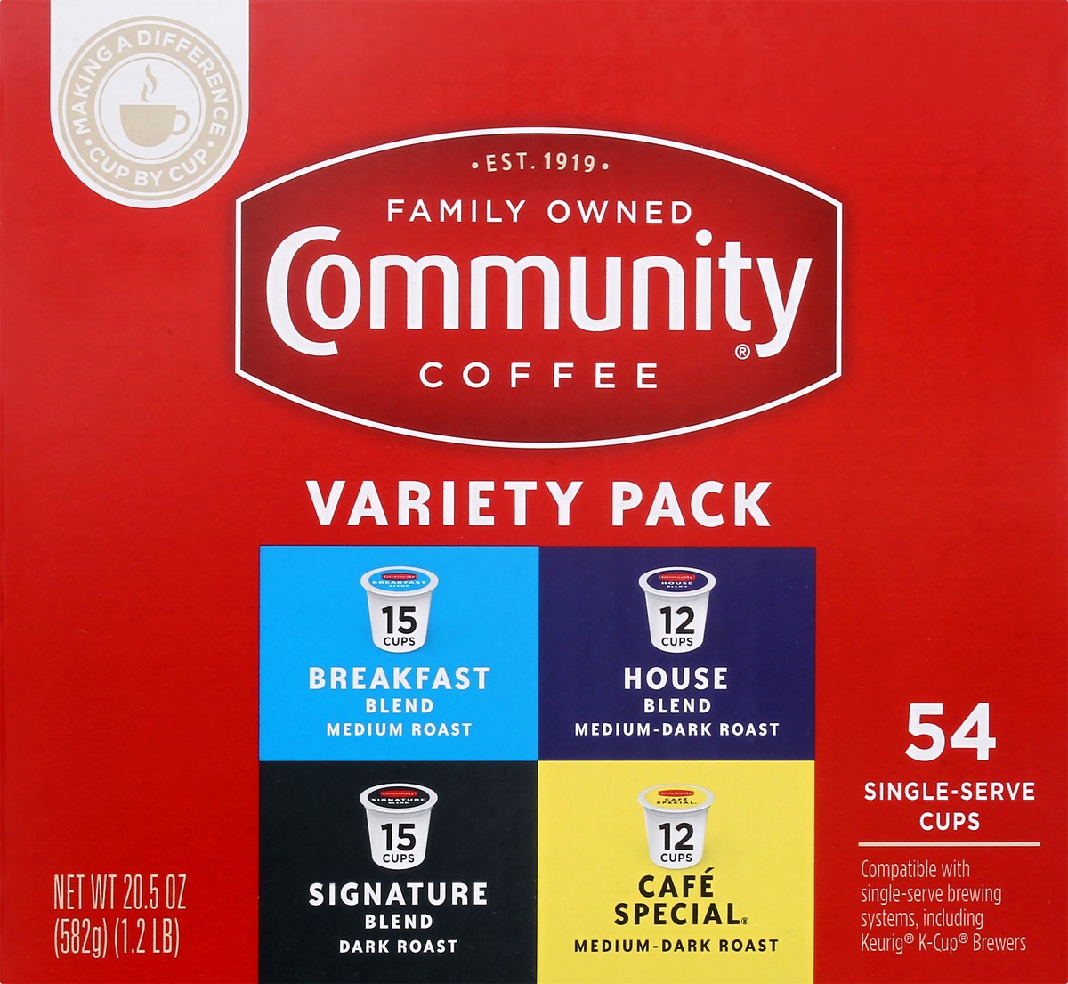 slide 3 of 12, Community Coffee Variety Pack - 54 ct, 54 ct