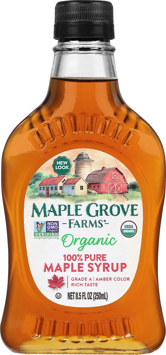 slide 7 of 10, Maple Grove Farms Up Country Dark Amber Syrup, 8.5 fl oz