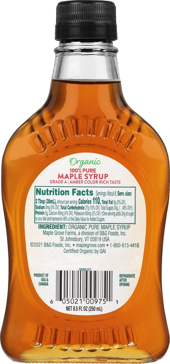 slide 3 of 10, Maple Grove Farms Up Country Dark Amber Syrup, 8.5 fl oz