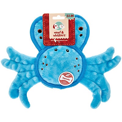 slide 1 of 1, Woof and Whiskers Blue Crab Plush Dog Toy, 1 ct