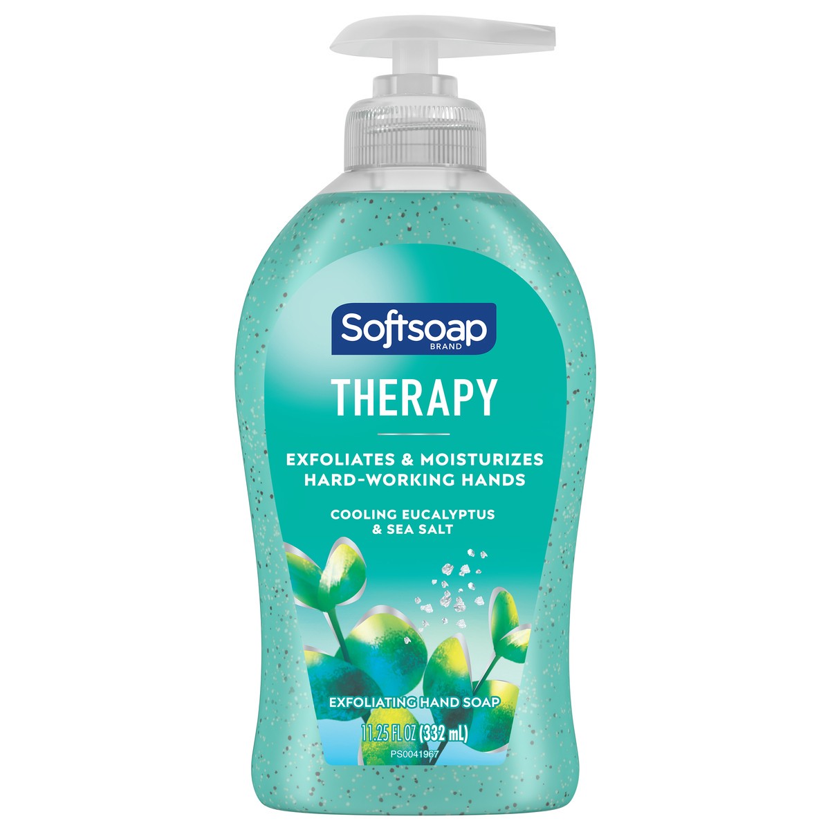 slide 2 of 8, Softsoap Therapy Eucalyptus and Sea Salt Scent Exfoliating Liquid Hand Soap, 332 ml Bottle, 11.25 fl oz