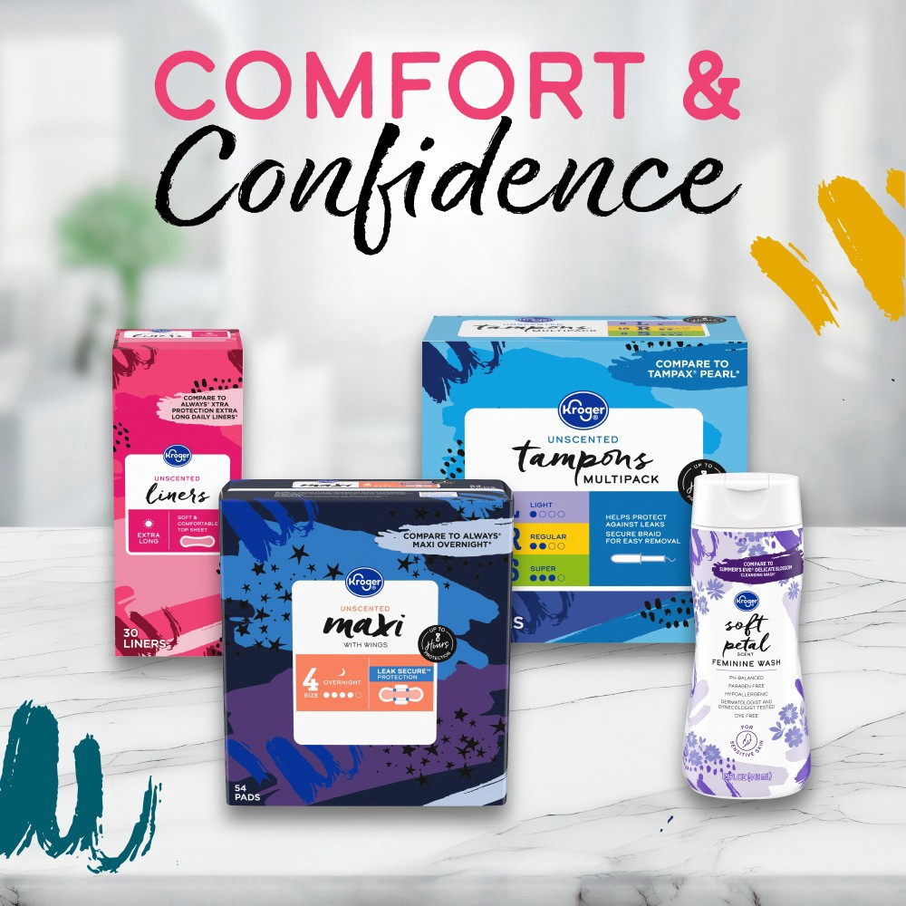 slide 5 of 5, Kroger Ultra Thin Regular Pads With Wings, 18 ct