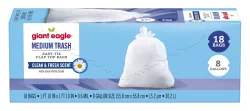 Giant Eagle Medium Trash Bags, Easy-Tie Flap Top, Clean & Fresh Scent