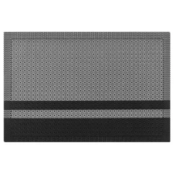 Room & Retreat Diamond Stripe Textilene Placemat Black & White, 13 in x 19 in