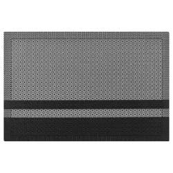 Room & Retreat Diamond Stripe Textilene Placemat Black & White, 13 in x 19 in