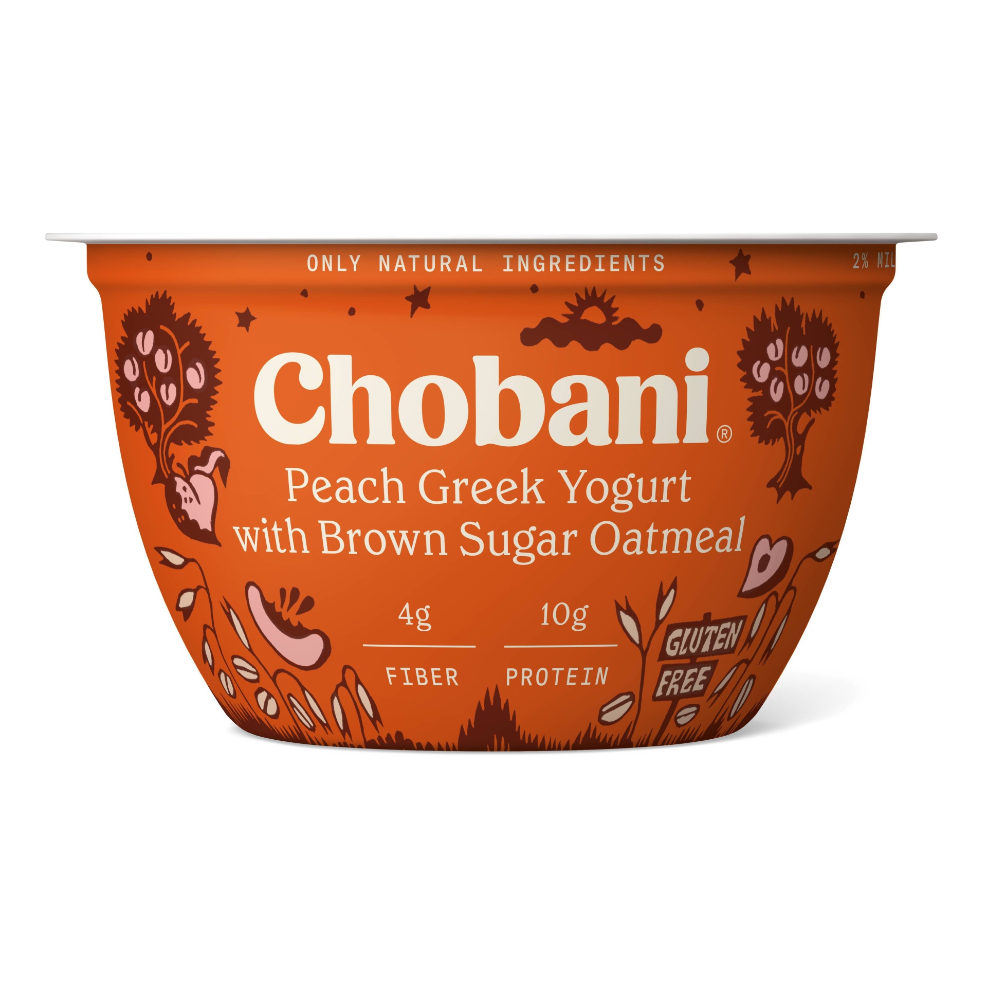 slide 1 of 1, Chobani Peach Greek Yogurt With Brown Sugar Oatmeal, 5.3 oz