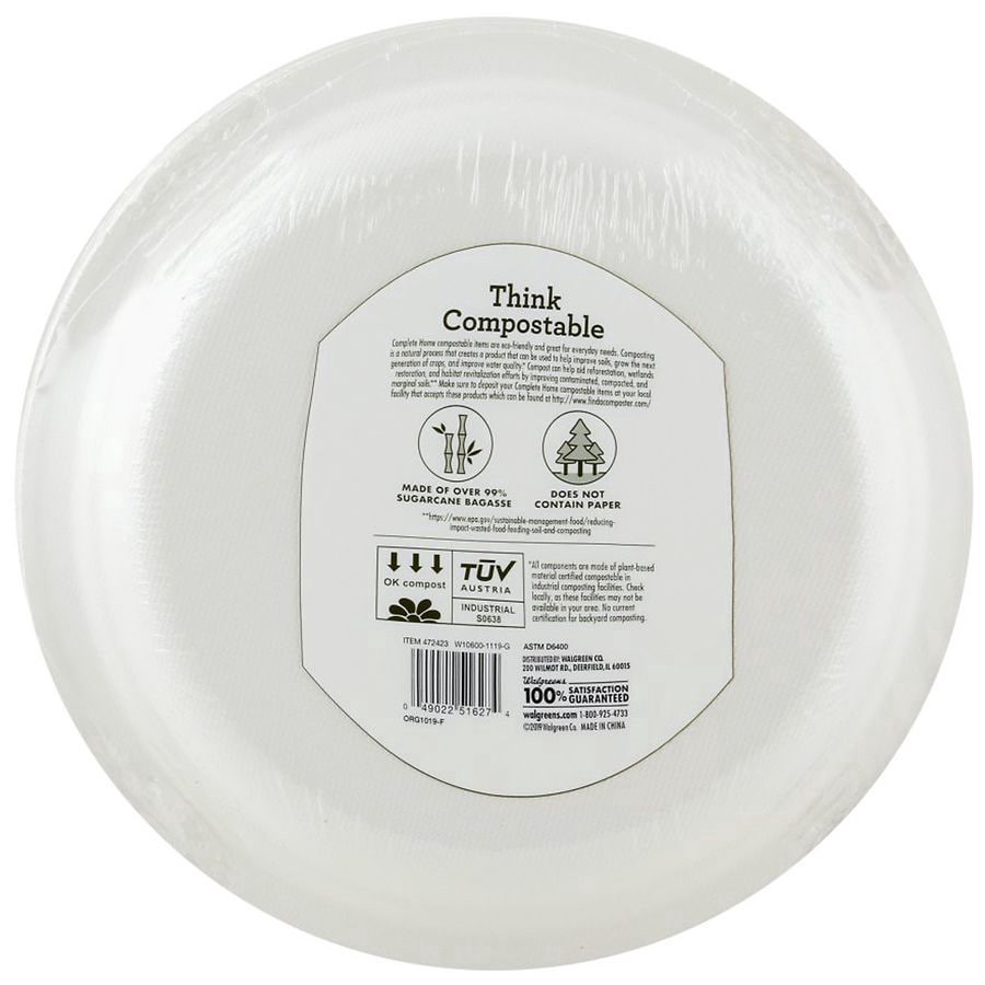 slide 2 of 2, Complete Home Compostable Plates 9 in., 20 ct