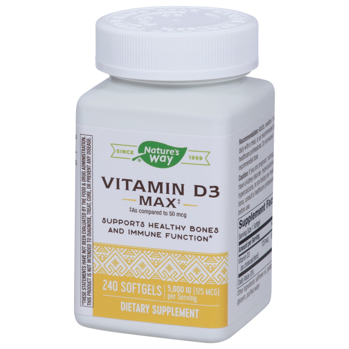 slide 3 of 9, Nature's Way 5,000 IU (125 mcg) Vitamin D3 Max 240 Softgels, 240 ct