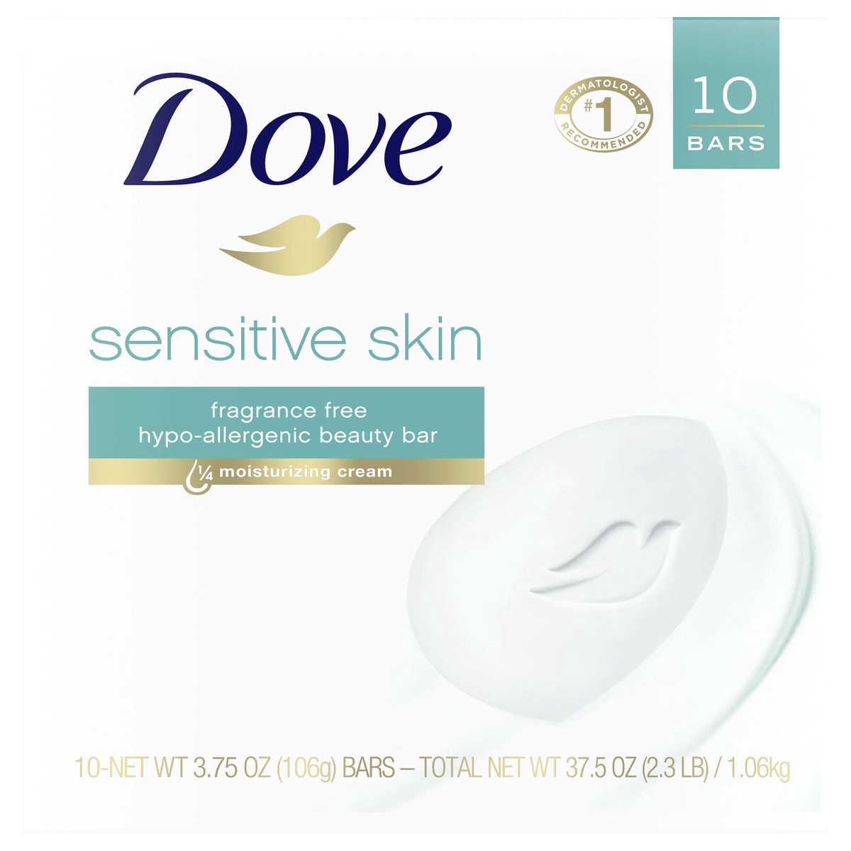 slide 6 of 6, Dove Sensitive Skin Beauty Bar 10 ea, 10 ct