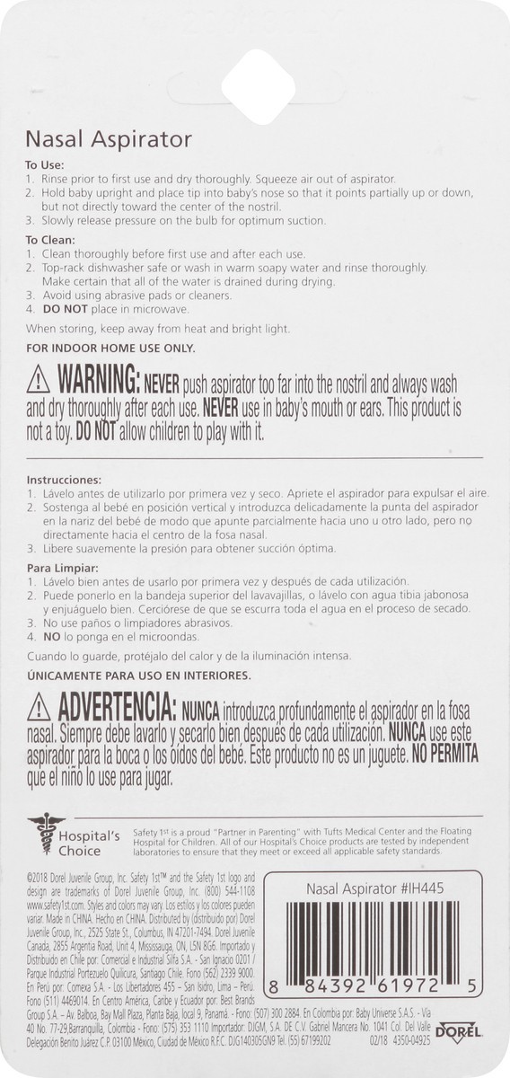 slide 5 of 9, Safety 1st Soft Flexible Tip Nasal Aspirator 1 ea, 0.20 lb
