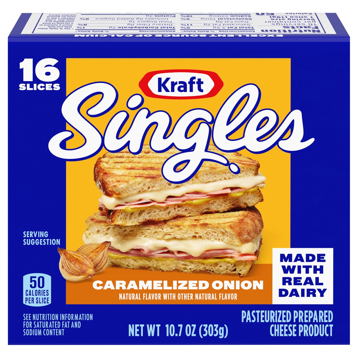 slide 2 of 13, Kraft Singles Caramelized Onion Flavored Slices, 10.7 oz, 16 ct Pack, 16 ct