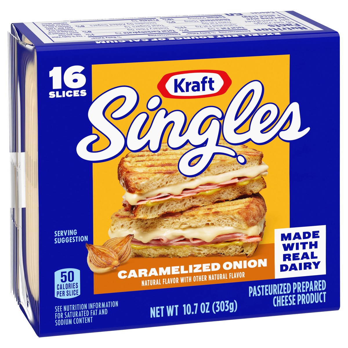 slide 10 of 13, Kraft Singles Caramelized Onion Flavored Slices, 10.7 oz, 16 ct Pack, 16 ct