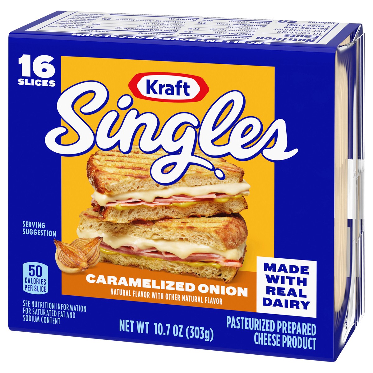 slide 11 of 13, Kraft Singles Caramelized Onion Flavored Slices, 10.7 oz, 16 ct Pack, 16 ct