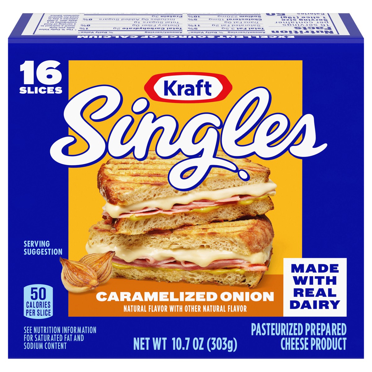 slide 1 of 13, Kraft Singles Caramelized Onion Flavored Slices, 10.7 oz, 16 ct Pack, 16 ct