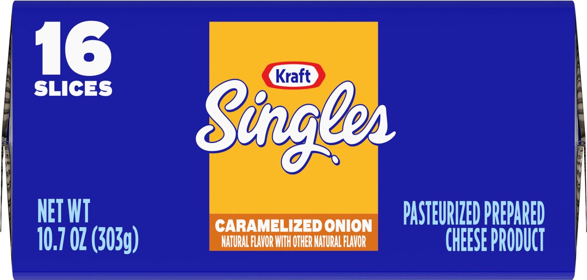 slide 5 of 13, Kraft Singles Caramelized Onion Flavored Slices, 10.7 oz, 16 ct Pack, 16 ct