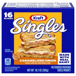 Kraft Singles Caramelized Onion Flavored Slices, 10.7 oz, 16 ct Pack