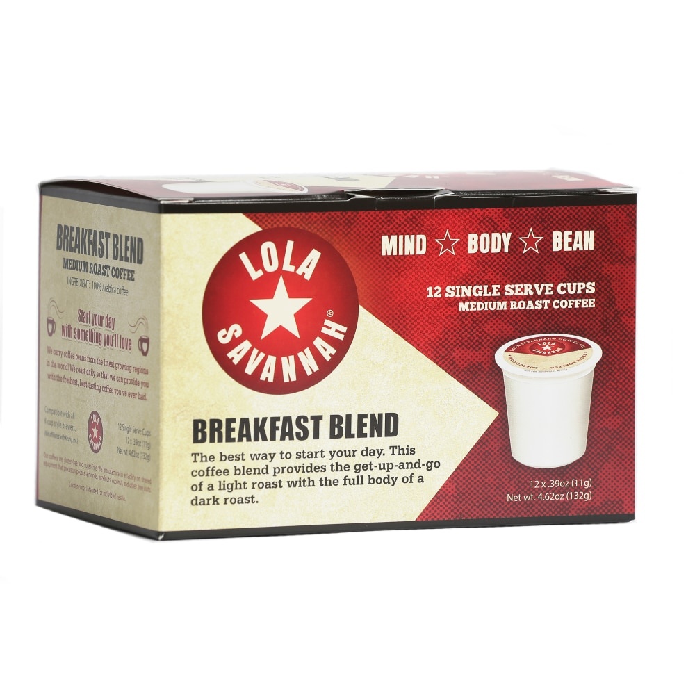 slide 1 of 1, Lola Savannah Breakfast Blend Single Serve Coffee Cups, 12 ct