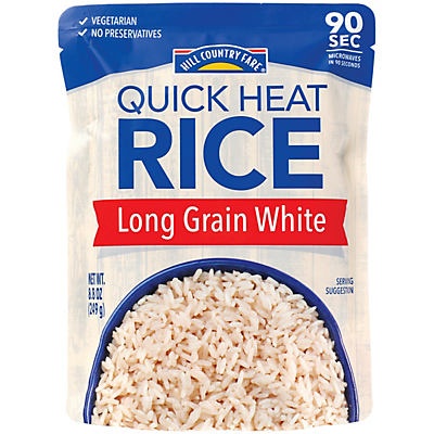 slide 1 of 1, Hill Country Fare Quick Heat Long Grain White Rice, 8.8 oz